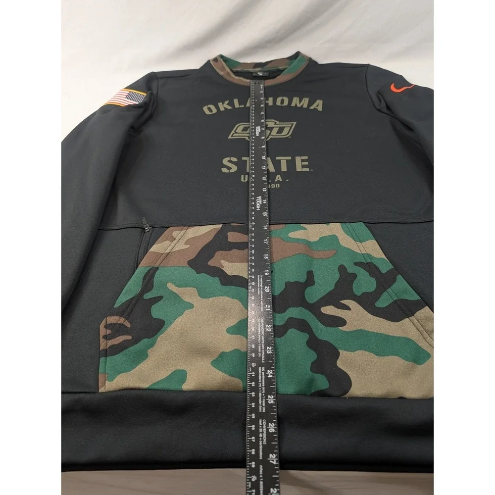 NIKE Dri Fit  Oklahoma State Cowboy Salute Service Camo Hoodie Mens Size Large